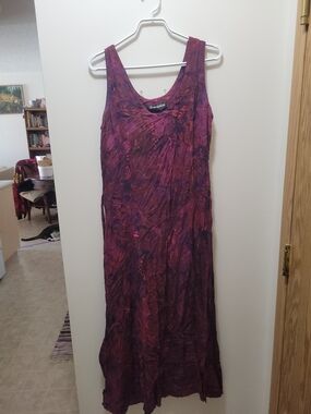 Temptations Sleeveless Maxi Dress in Plum and Wine
